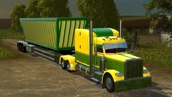 peterbilt 388 yellow green 1